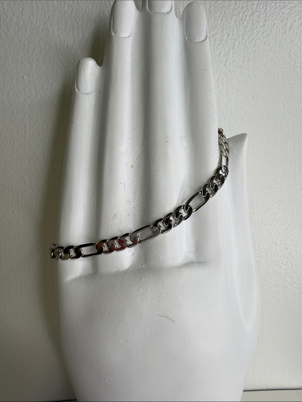 Silver Figaro Chain Bracelet